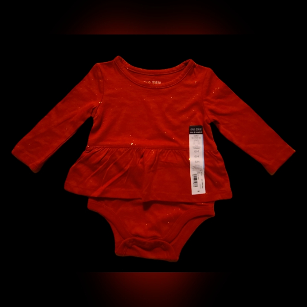 NWT Okie dokie size 6M red bodysuit